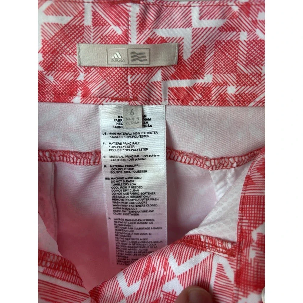 Adidas Golf Shorts Women's 6 Geo Print Zip Snap‎ Athletic
